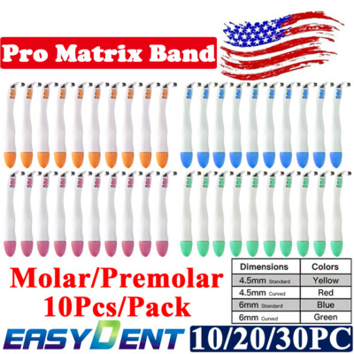 Dental Adjust Pro Matrix Band Curved Molar Band Tofflemire pre-formed 10/20/30Pc