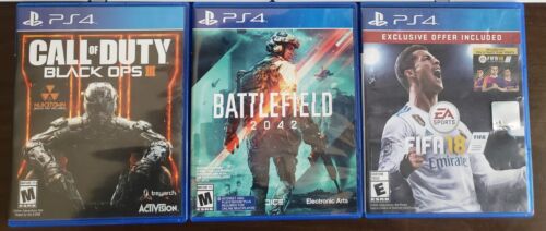 PLAYSTATION/PS4 GAMES: BATTLEFIELD 2042 FIFA18 CALL OF DUTY BLACK OPS 3 & MORE! - Picture 1 of 4