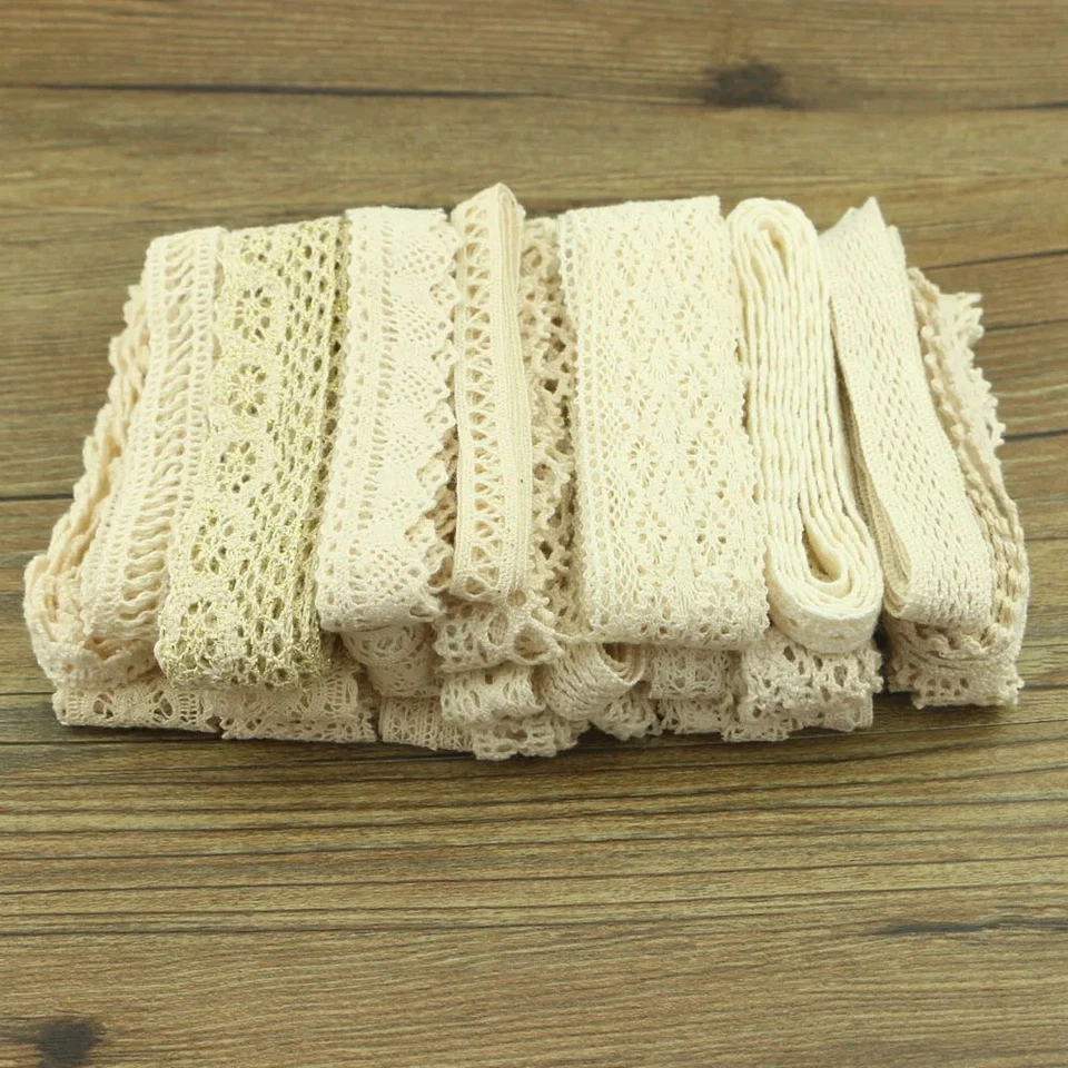 服装缝纫织物棉花边手工装饰钩针丝带 - 10 码 — 第 2/4 张图片