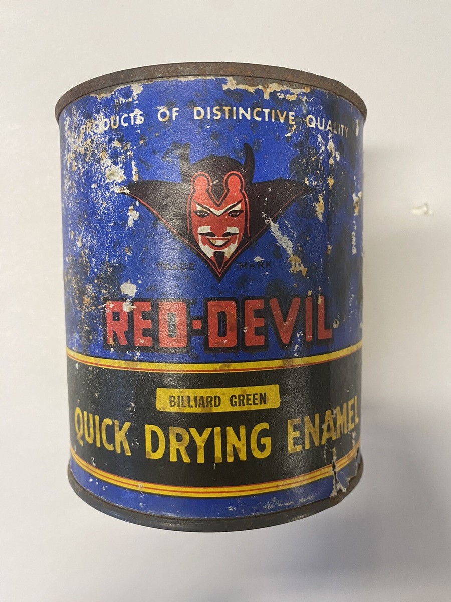 RED DEVIL ENAMEL PAINT FULL QUART CAN BROOKLYN NY Billiard