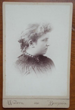 Benzonia, Michigan 1890 WATERS Portrait Studio Cabinet Photo PRETTY YOUNG LADY