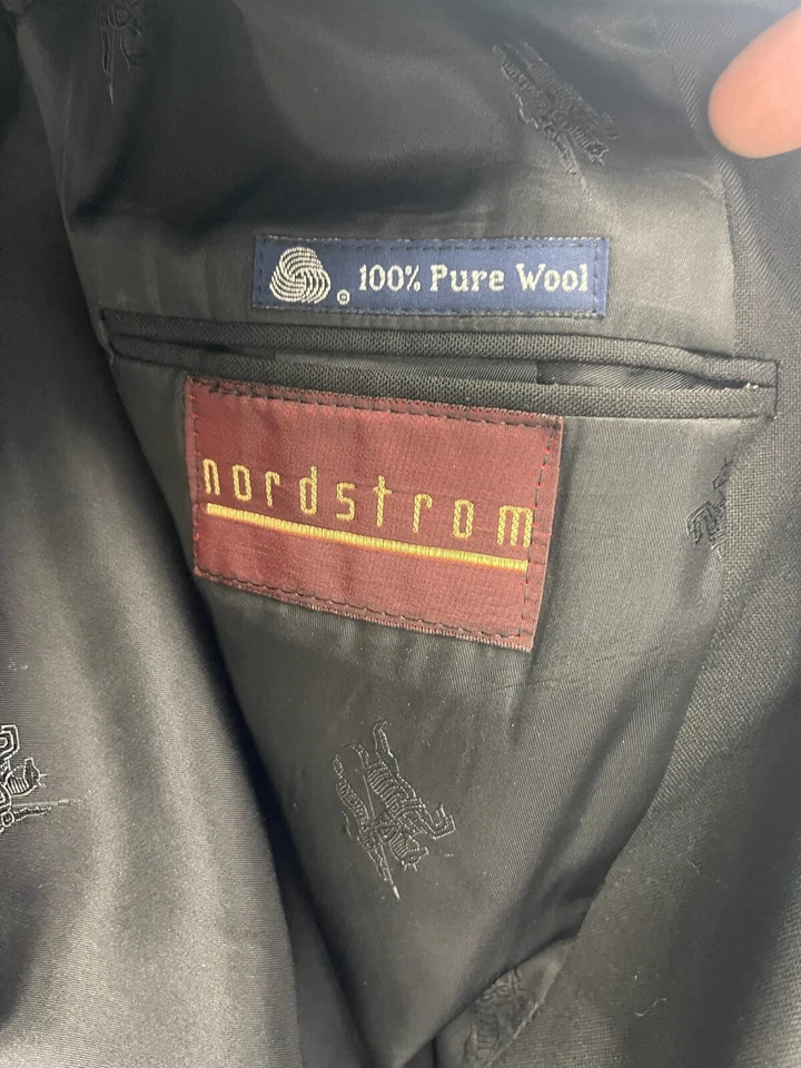 Chaqueta Blazer Para Hombre Burberry 42 Negra 100% Lana Nordstrom Doble Pecho De Colección Foto 3 de 4