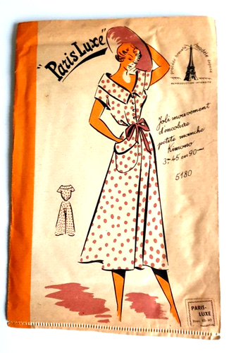 Patron De Couture Vintage Paris Luxe N°5190 - Robe En Toile Taille 44, Neuf Sous Scellé !