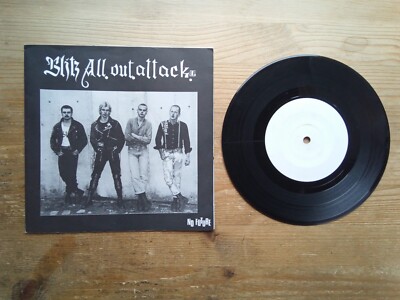 Blitz All Out Attack EP Very Good 7'' Vinyl Record Oi1 White Label 2nd Press