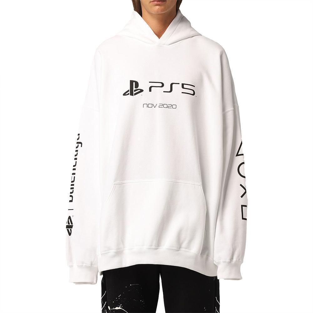 スウェット・トレーナー BALENCIAGA FELPA OVERSIZE IN COTONE CON LOGO PS5 Balenciaga x PS5 Unisex Oversized Cotton Hoodie Sweatshirt