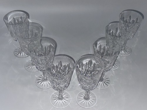Marvelous Set of 8 of 6 7/8 Inches Ireland Crystal Waterford Lismore Glasses - Picture 4 of 20