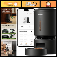 Automatic Cat Dog Feeder, 5L WiFi Food Dispenser, Timed Pet Feeder, Low Food S