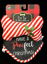 Woof Have a Pawfect Christmas Dog Toy & Bandana Gift Set Small/Medium NWT