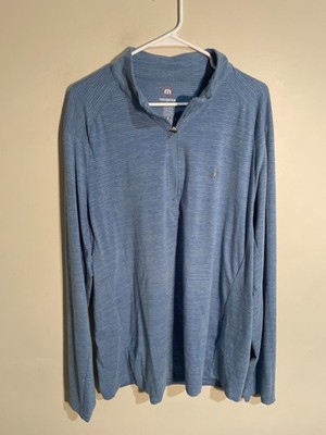 Travis Mathew Mens 1/4 Pullover Golf Sweatshirt Blue Performance Size XL