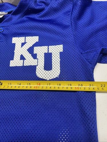 VTG Rawlings Kansas Jayhawks KU Medium Royal Blue Mesh Jersey Shirt #5 EUC - Picture 3 of 8