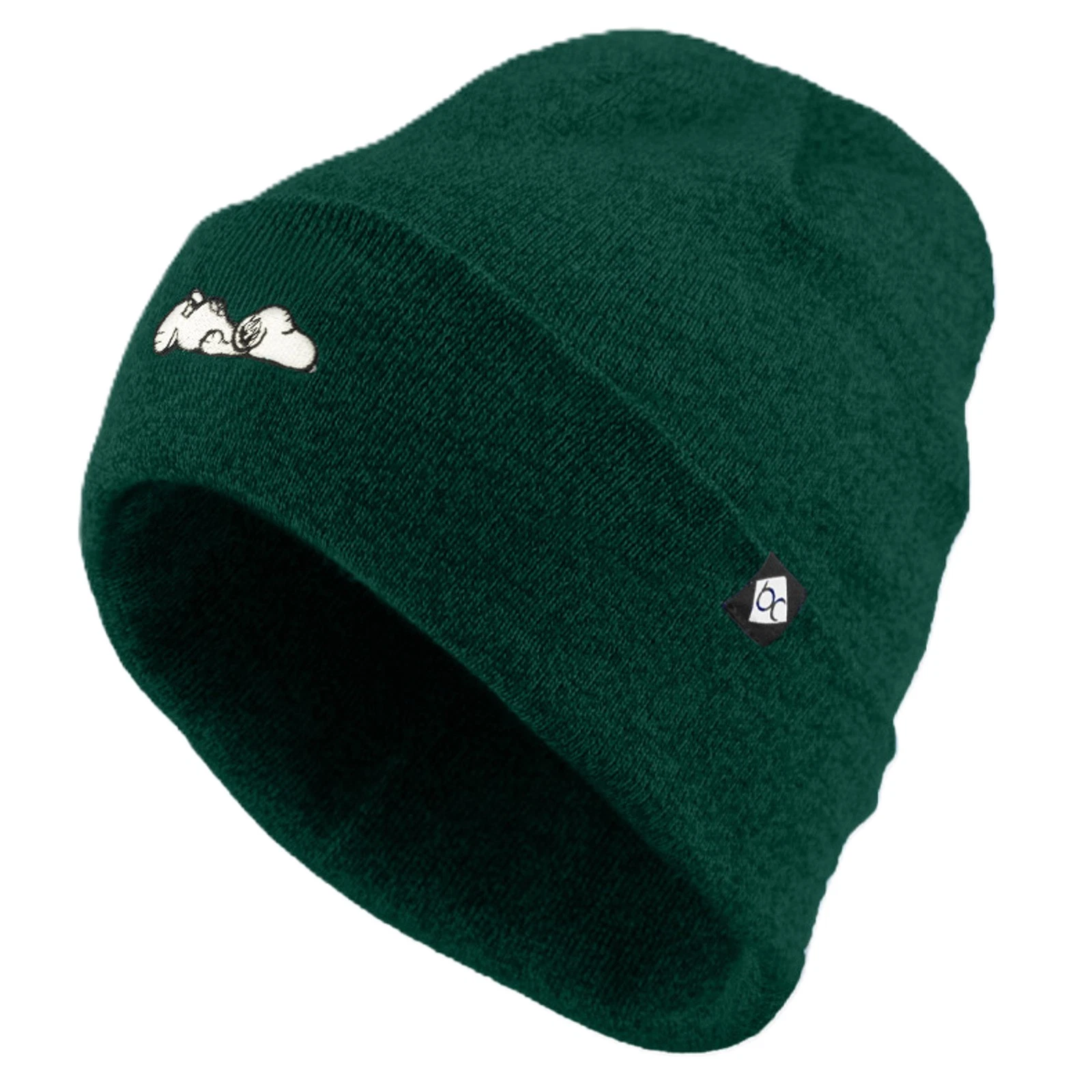 Bavarian Caps Stick-Haum Peanuts: Snoopy Dark Green Knit Beanie Bc-Label