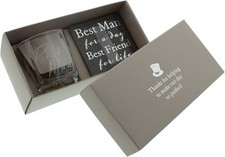 Amore Whisky Glass and Coaster Set Best Man Gift
