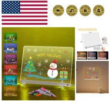 LED Doodle Glow Note Board 13.7"X10" – Light Up Acrylic Dry Erase Message Dra...