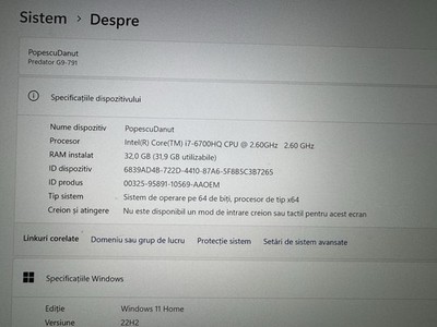 Laptop Predator G7-791