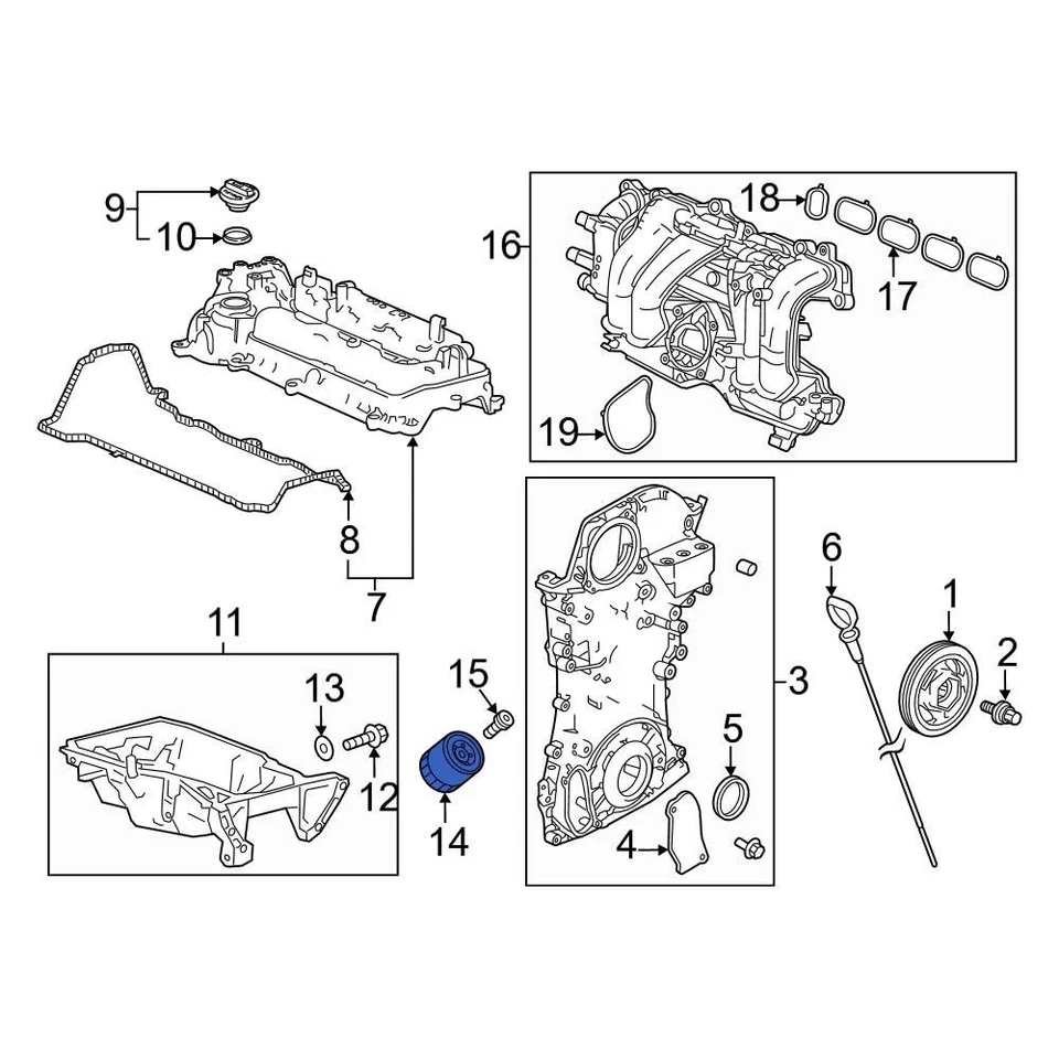 For Honda Civic 2006-2024 Honda 15400RTA003 Engine Oil Filter Foto 3 de 4