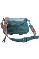 Aimee Kestenberg Leather Crossbody w/Two Way Strap Metallic Forest