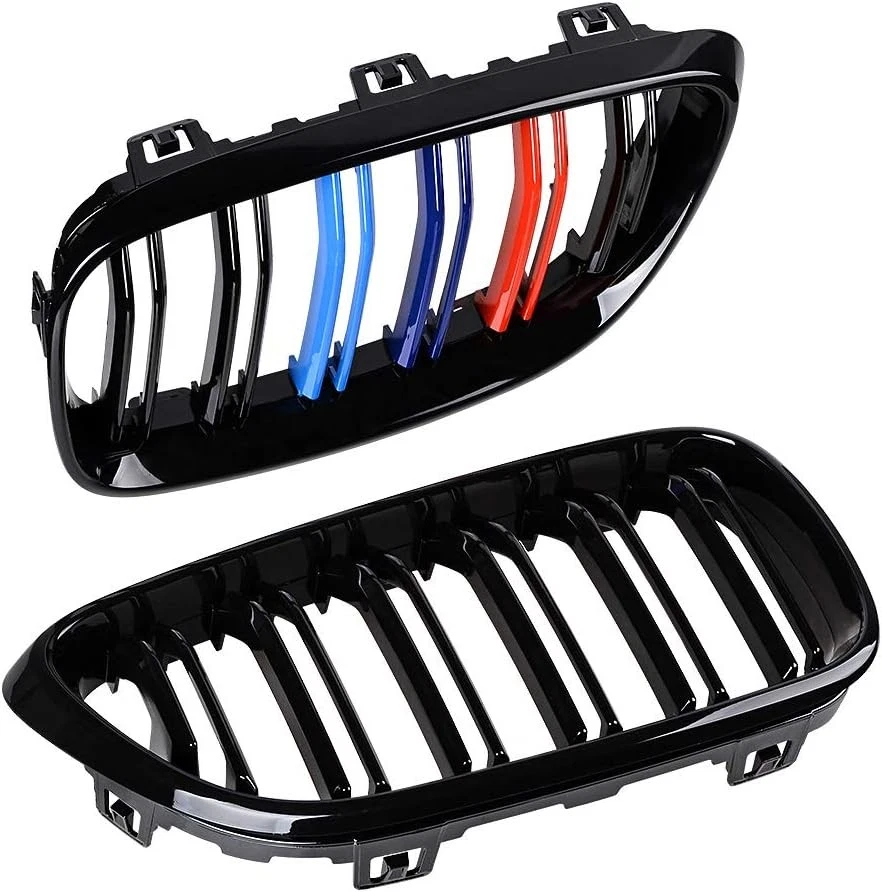 Fit 14-21 BMW F22 F23 2-Series F87 M2 Front Bumper Black Grill Dual Slat Grille Foto 4 de 4