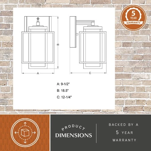 Vaxcel Lighting T0468 Hyde Park 3 Light 19" Tall Outdoor Wall - Bronze - Picture 5 of 7