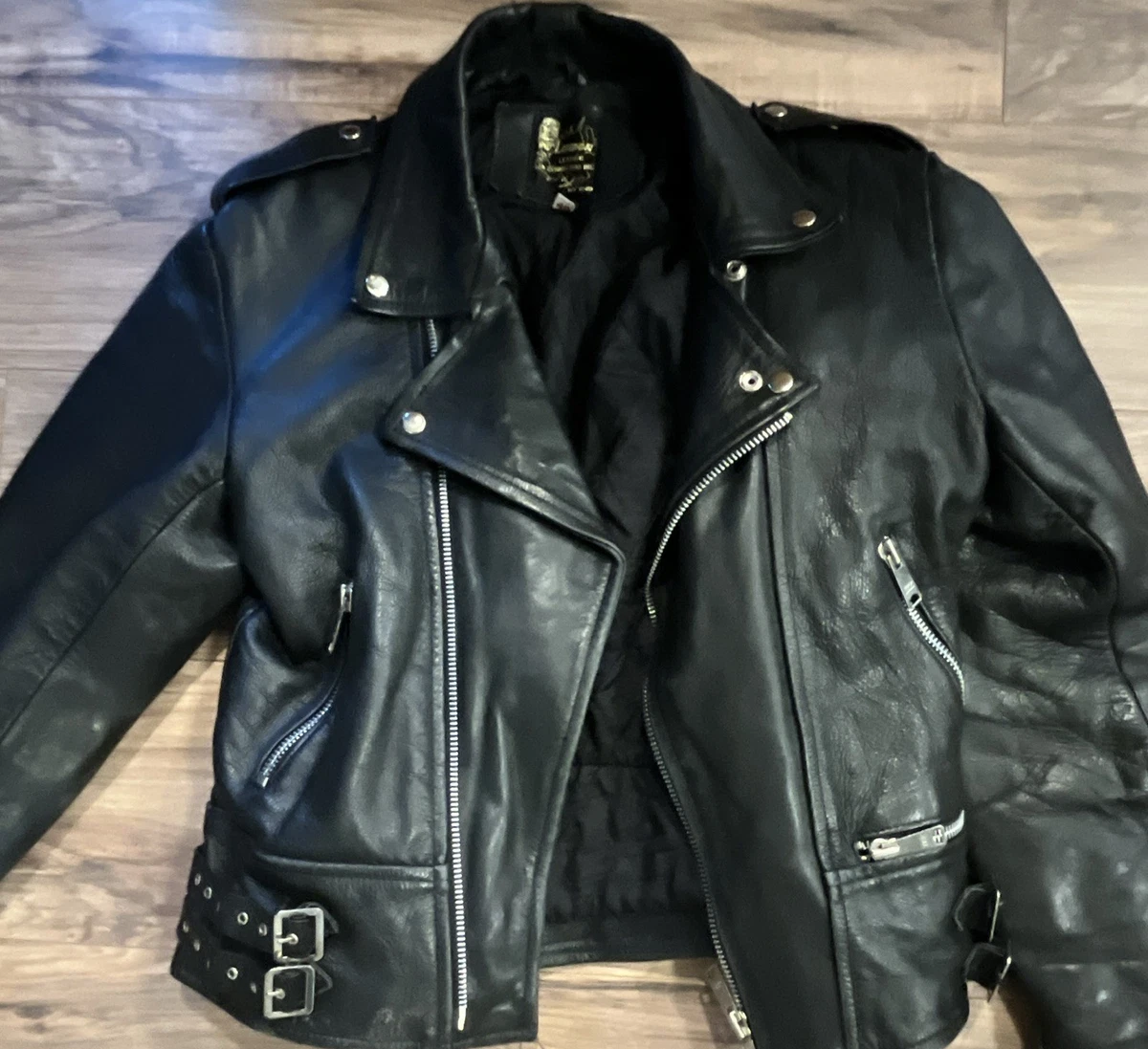 ジャケット・アウター 90s vintage short leather jacket black Vintage 1990's Short Black Leather Zippered Jacket With Belt and