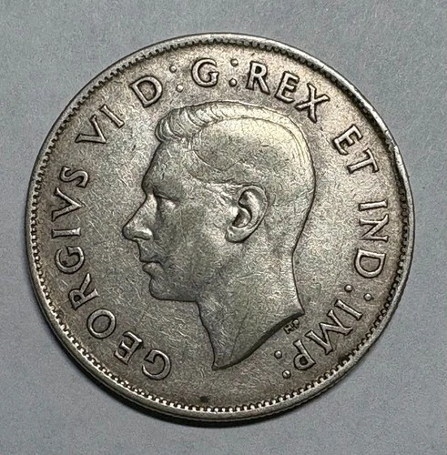 1944 Canadian Half Dollar 50 Cents Circulated Ungraded as pictured