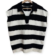 Maeve by Anthropologie Oversized Textured Collared Muscle Sweater Vest Women XS