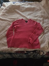 Womens Sweater-TAHARI-pink 100 cashmere "pure luxe" ls-S