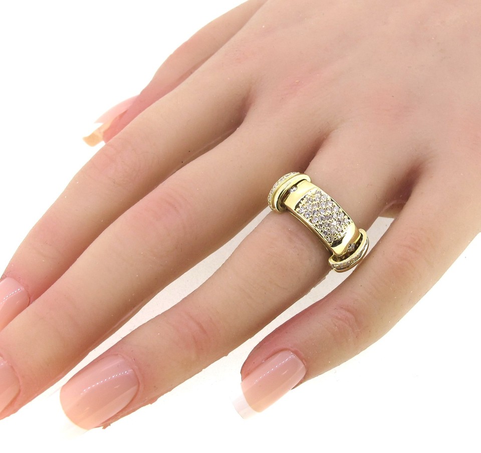 Sonia B. 14k Yellow Gold .48 ctw Diamonds Round Cut Fidget Diamond Ring ...