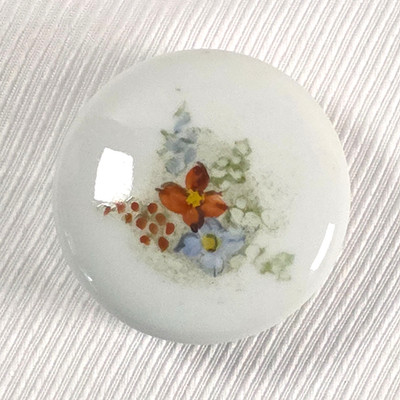 VTG Maxy Porcelain Trinket Pill Box Floral 2'' Hand Painted Signed Mini Jewelry