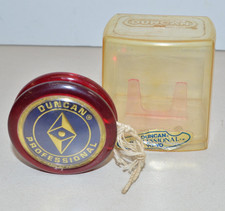 Vintage DUNCAN PROFESSIONAL YOYO With Original Plastic Case Diamond Red