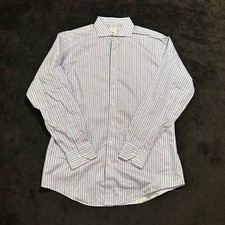 Brooks Brothers Shirt Mens 16.5 Regent Non-Iron Blue Red Stripe Cotton Dress