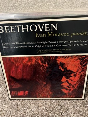 Beethoven/Ivan Moravec Classics Record Library 4-LP Stereo 'Sonatas' NM- Tested