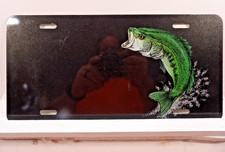 BASS License Plate Vehicle Auto Tag Fishing Lake Deep Boat Pole Fish 6" X 12"