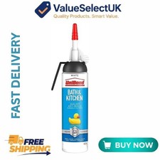 UniBond Bath & Kitchen Sealant White Silicone Mould Resistant Waterproof 104g