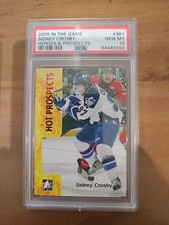 2005 In The Game SIDNEY CROSBY #361 RC Rookie Heroes & Prospects - PSA 10