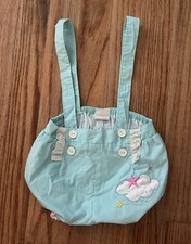 Vintage 80s JCPenney Baby Sunsuit Newborn 0-3mos Blue Cloud Star Applique Romper