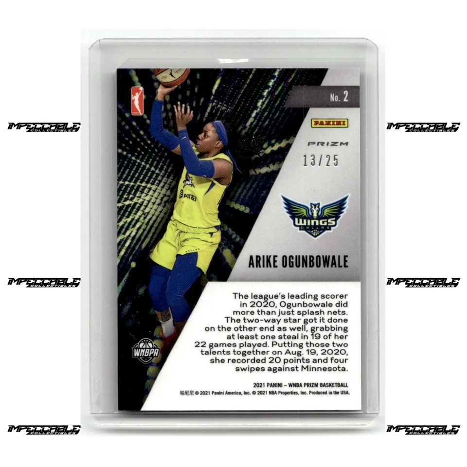 2021 Panini Prizm WNBA - Get Hyped Green Pulsar #2 Arike Ogunbowale /25 - Image 2 of 2