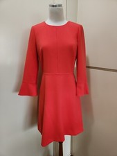 J. Crew Womans Dress Orange/Coral, Fit/Flair, Long Sleeve w/Bell, Sz 6, NWT