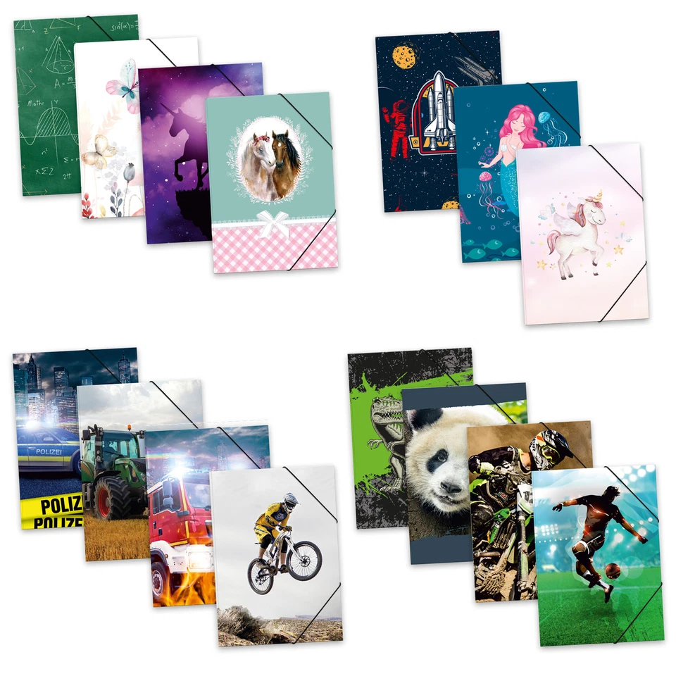 itenga Sammelmappe Zeichenmappe Künstler A3 Mappe Kunst Gummizug viele Designs