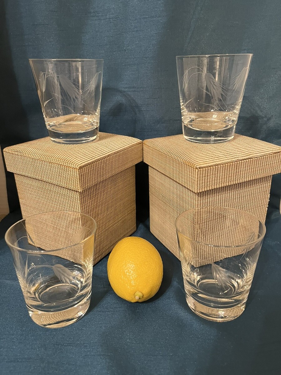 Vintage Sasaki Japan Crystal Old Fashioned Rocks Glasses Bent