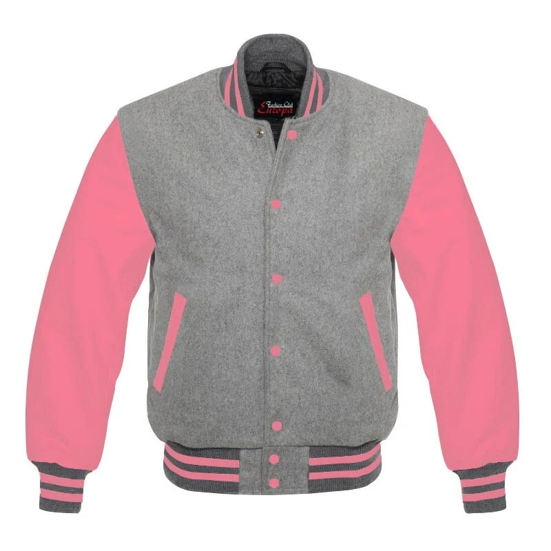 Letterman Style Vasity Jacket Men Wool Snap Closure Leather Sleeves - product detail image 15