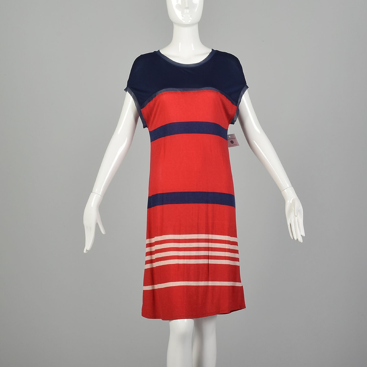 knee length elegant navy blue dress Formal Knee-Length Pencil Dress in Navy Blue, M main image 1