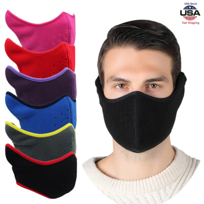 Winter Fleece Warm Windproof Half Face Mask for Men Women Outdoor Skiing Cycling