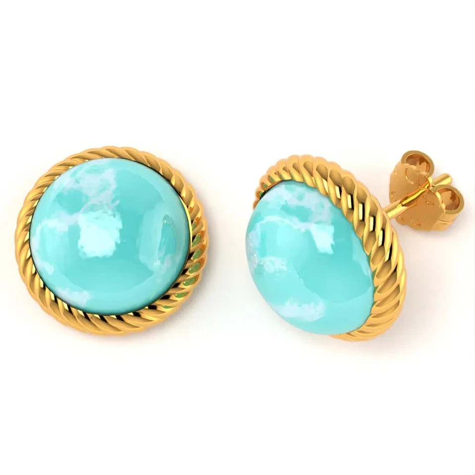 Orecchini Lirimy Stone Amazzonite - Argento 925 - Immagine 2 di 4