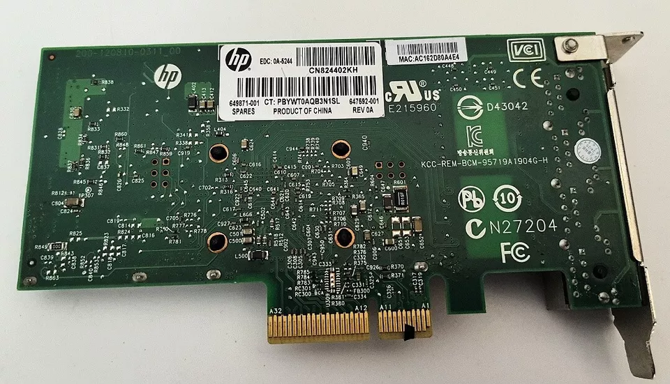HP 331T 1Gb 4 Port Ethernet Adapter 647594-B21 649871-001 647592-001 - Image 4 of 4