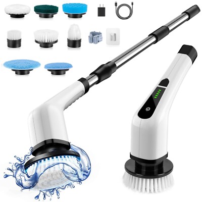 Electric Spin Scrubber, Cordless Cleaning Brush Tub Tile Scrubber for Home, 8...