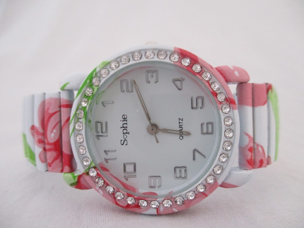 Vintage Floral Elastic Stretch Band Watch - Analog Quartz Casual Ladies Womens Floral Stretch Band Watch Casual Elastic Hair  main image 2