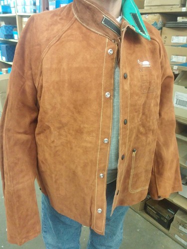 Flame Retardant Welder Clothing Sparks Heat Proof FR Cow Leather Welding Jackets - Picture 11 of 12