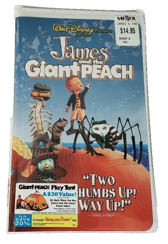 Disney's “James and the Giant Peach” VHS 1996 Video Tim Burton