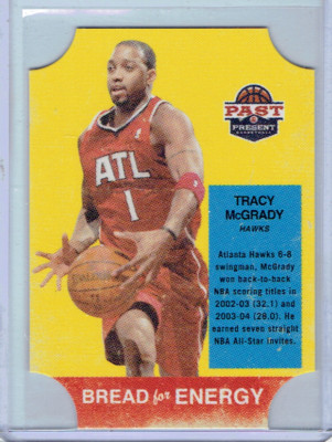TRACY MCGRADY 2011-12 Past & Present BREAD OF ENERGY DIE CUT #34 Hawks 