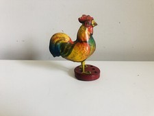 Vintage Tin Litho Crowing Rooster Toy Hand Crank Wind Up Patent 25928759 Topper